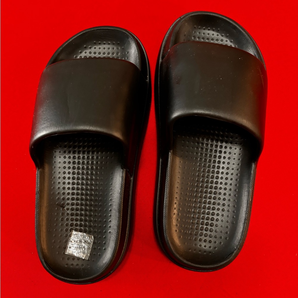 Black Textured Slip on shoes